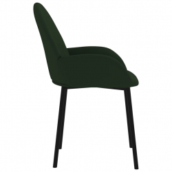 Krzesła stołowe, 2 szt., ciemnozielone, obite aksamitem
