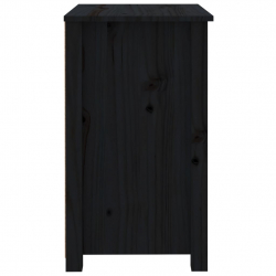 Szafka nocna, czarna, 50x35x61,5 cm, lite drewno sosnowe