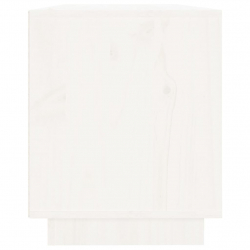 Szafka pod TV, biała, 110,5x35x44 cm, lite drewno sosnowe