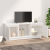 Szafka pod TV, biała, 110,5x35x44 cm, lite drewno sosnowe