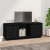 Szafka pod TV, czarna, 110,5x35x44 cm, lite drewno sosnowe