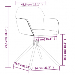 Obrotowe krzesła stołowe, 2 szt., ciemnoszare, obite aksamitem