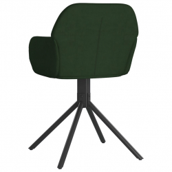 Obrotowe krzesła stołowe, 2 szt, ciemnozielone, obite aksamitem