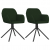 Obrotowe krzesła stołowe, 2 szt, ciemnozielone, obite aksamitem
