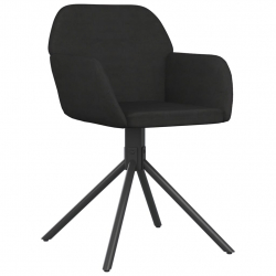Obrotowe krzesła stołowe, 2 szt., czarne, obite aksamitem