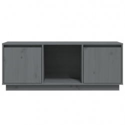 Szafka pod TV, szara, 110,5x35x44 cm, lite drewno sosnowe