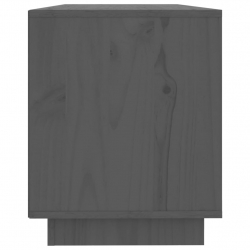 Szafka pod TV, szara, 110,5x35x44 cm, lite drewno sosnowe
