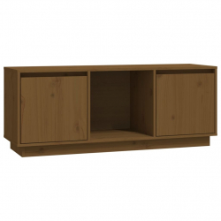 Szafka pod TV, miodowy brąz, 110,5x35x44cm, lite drewno sosnowe