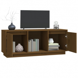 Szafka pod TV, miodowy brąz, 110,5x35x44cm, lite drewno sosnowe