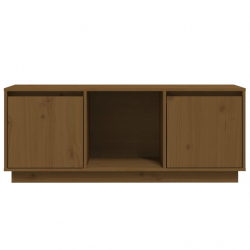 Szafka pod TV, miodowy brąz, 110,5x35x44cm, lite drewno sosnowe