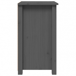 Szafka nocna, szara, 40x35x61,5 cm, lite drewno sosnowe