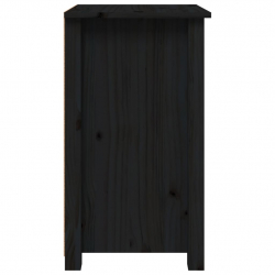 Szafka nocna, czarna, 40x35x61,5 cm, lite drewno sosnowe