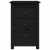 Szafka nocna, czarna, 40x35x61,5 cm, lite drewno sosnowe