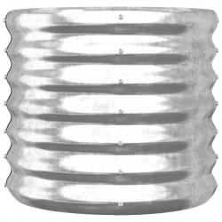 Donica ogrodowa, malowana proszkowo stal, 40x40x36 cm, srebrna