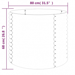 Donica ogrodowa, malowana proszkowo stal, 80x80x68 cm, srebrna