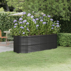 Donica ogrodowa z malowanej proszkowo stali, 224x80x68 cm