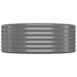 Donica ogrodowa, malowana proszkowo stal, 100x100x36 cm, szara