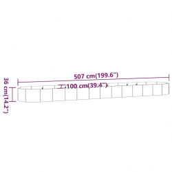 Donica ogrodowa, malowana proszkowo stal, 507x100x36 cm