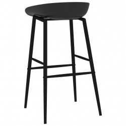 Krzesła barowe, 2 szt., czarne