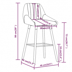 Krzesła barowe, 2 szt., brązowe, obite tkaniną