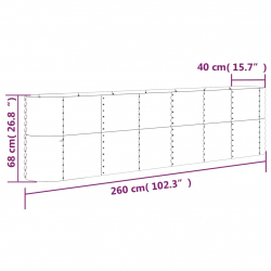 Donica ogrodowa, malowana proszkowo stal, 260x40x68 cm antracyt