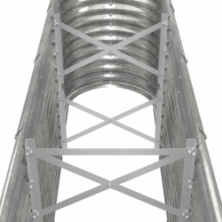 Donica ogrodowa, malowana proszkowo stal, 332x40x68 cm, srebrna