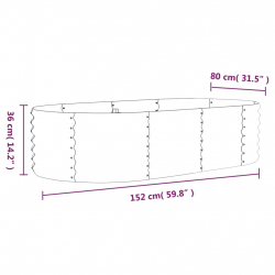Donica ogrodowa, malowana proszkowo stal, 152x80x36 cm, zielona