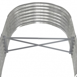Donica ogrodowa, malowana proszkowo stal, 152x80x36 cm, srebrna