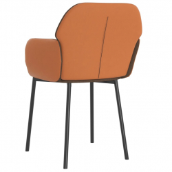 Krzesła stołowe, 2 szt., brązowe, tkanina i sztuczna skóra