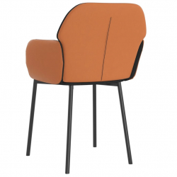 Krzesła stołowe, 2 szt., czarne, tkanina i sztuczna skóra