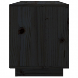 Szafka pod TV, czarna, 74x35x44 cm, lite drewno sosnowe