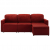 3-osobowa, rozkładana sofa modułowa, czerwona, sztuczna skóra
