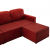 3-osobowa, rozkładana sofa modułowa, czerwona, sztuczna skóra