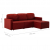 3-osobowa, rozkładana sofa modułowa, czerwona, sztuczna skóra