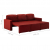 3-osobowa, rozkładana sofa modułowa, czerwona, sztuczna skóra