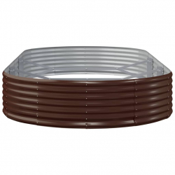 Donica ogrodowa, malowana proszkowo stal, 296x140x36 cm, brąz