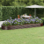 Donica ogrodowa, malowana proszkowo stal, 450x140x36 cm, brąz