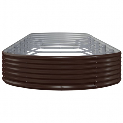 Donica ogrodowa, malowana proszkowo stal, 523x140x36 cm, brąz