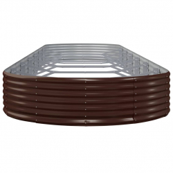 Donica ogrodowa, malowana proszkowo stal, 600x140x36 cm, brąz