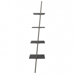 Regał drabina z 4 półkami, czarny, 64x34x150,5 cm