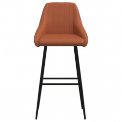 Krzesła barowe, 2 szt., jasnobrązowe, sztuczna skóra
