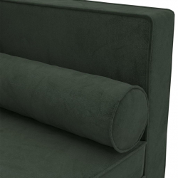2-osobowa sofa, ciemnozielona, tapicerowana aksamitem