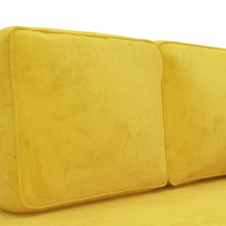 2-osobowa sofa, żółta, tapicerowana aksamitem
