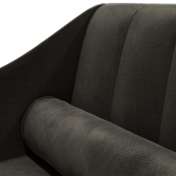 2-osobowa sofa, czarna, tapicerowana aksamitem