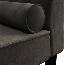 2-osobowa sofa, czarna, tapicerowana aksamitem