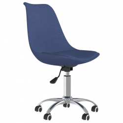 Obrotowe krzesła stołowe, 4 szt., niebieskie, obite tkaniną