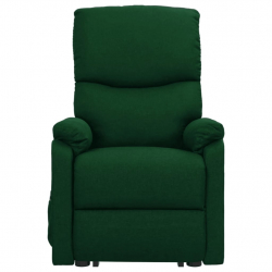 Rozkładany fotel ułatwiający wstawanie, ciemnozielony, tkanina