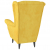 Fotel uszak z podnóżkiem, żółty, tapicerowany aksamitem