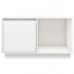 Szafka pod TV, biała, 74x35x44 cm, lite drewno sosnowe