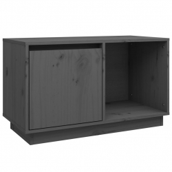 Szafka pod TV, szara, 74x35x44 cm, lite drewno sosnowe